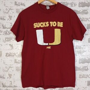 Funny Florida State Football Sucks To Be U Miami Graphic T Shirt Red Med Rivalry